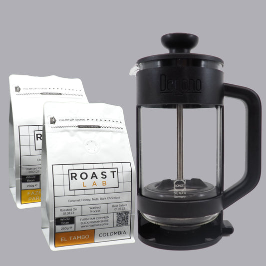 GroundsAway Tea and Coffee Press | Degono | Cafetiere | French Press | Fresh Roasted Coffee Beans | Roast Lab Coffee Roasters